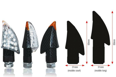 Clignotant blade long à led Noir Bihr