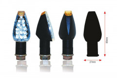 Clignotant Design court led noir Bihr