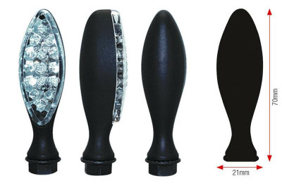 Clignotant Elipse Led noir Bihr