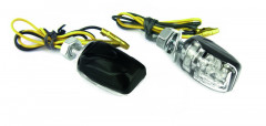 Clignotant micro 6 leds avec cabochon blanc imitation carbone Bihr