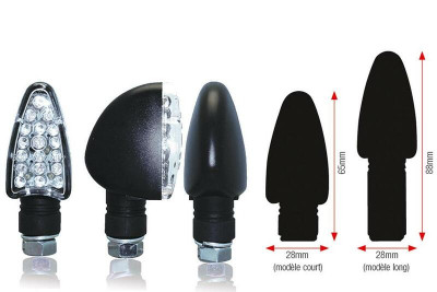 Clignotant Triangle led court noir Bihr
