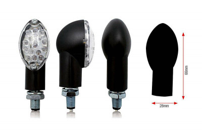 Clignotant Oval led noir Bihr