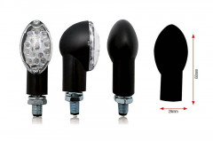 Clignotant Oval led noir Bihr
