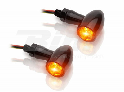 Clignotants LED 12V en alu noir Vparts | Moto DUCATI, TRIUMPH