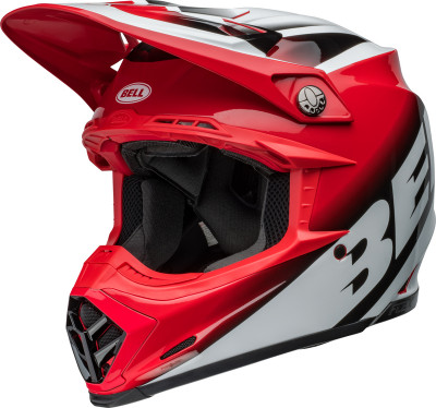 Casque cross BELL Moto-9S Flex - Rail Gloss Red/White taille XL