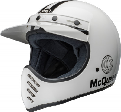 Casque cross BELL Moto-3 - Steve McQueen Gloss White/Black taille S