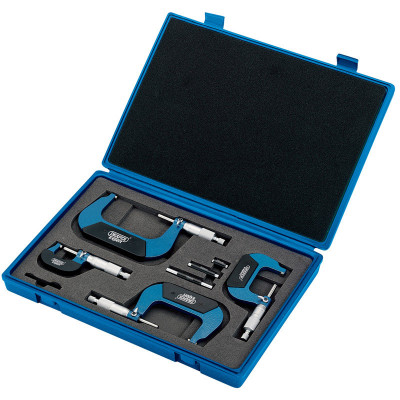 Coffret 4 micromètres mécaniques Draper capacité 0 à 100mm