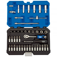 Coffret douilles & cliquet 1/4’’ Draper métrique 44 pièces