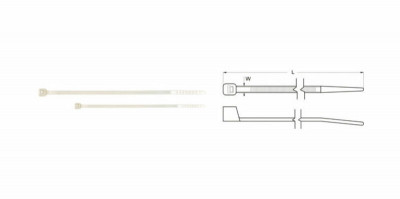 Colliers nylon marque Bihr 3,6x203mm couleur blanc 100 pièces