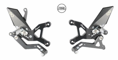 Commandes reculées fixes sélection inversée noir Lightech | Moto KAWASAKI