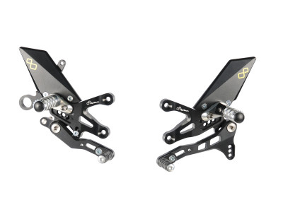 Commandes reculées réglables/repliables noir Lightech | Moto APRILIA