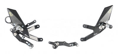 Commandes reculées réglables/repliables sélection standard/inversée noir Lightech | BMW
