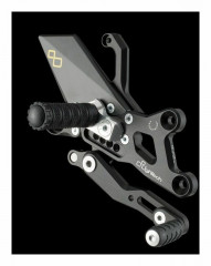 Commandes reculées réglables/repliables sélection standard/inversée noir Lightech | HONDA