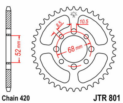 Couronne 38 Dents Standard 801 - 420 JT Sprockets | Mécaboite, Motocross, Moto KAWASAKI, SUZUKI