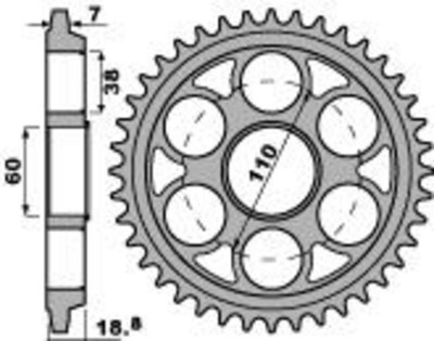 Couronne 42 Dents Aluminium Ultra-Light Anodisé Dur Pbr | Moto DUCATI