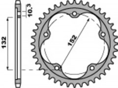 Couronne Ultra-Light 43 Dents 525 Aluminium Anodisé Dur PBR | Moto, Motocross MV AGUSTA, HUSABERG