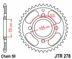 Couronne Standard 36 Dents JT Sprockets | CB F 400, CB FOUR 350, CB G 360, CB K4 350