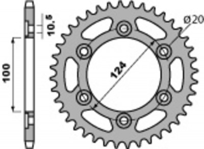 Couronne standard 38 dents 1027 - 520 Pbr | Moto DUCATI