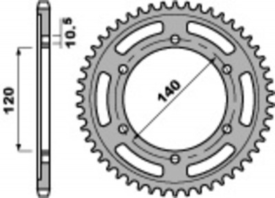 Couronne 38 Dents Standard 498 - 530 Pbr | Moto KAWASAKI, SUZUKI