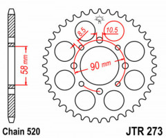 Couronne Standard 39 Dents 273 - 520 JT Sprockets | Moto HONDA