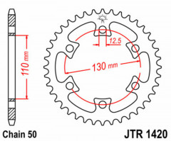 Couronne 40 dents acier standard 1420 - 530 JT Sprockets | CAN-AM DS 650, CAN-AM DS BAJA 650