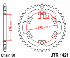 Couronne Standard 40 Dents 1421 - 530 JT Sprockets | DS 650, DS BAJA 650, DS X 650