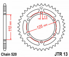 Couronne 41 Dents 125 Standard JT Sprockets | ALETTA ORO 125, BLUES 125, FRECCIA C10 125