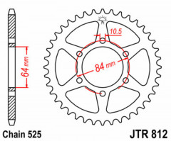 Couronne 41 dents acier standard 812 - 525 JT Sprockets | SUZUKI TS 250