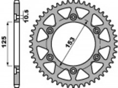 Couronne 42 dents acier standard 288 - 520 couleur noir Pbr | HONDA CRF L 250, HONDA XR R 250