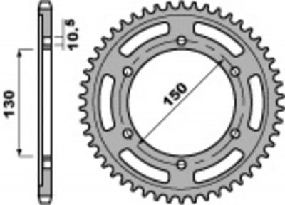 Couronne 42 Dents Standard 300 - 525 Pbr | Moto HONDA, YAMAHA