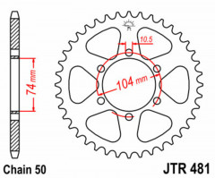 Couronne 42 dents acier standard 481 - 530 JT Sprockets | KAWASAKI Z 650