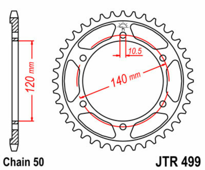Couronne 45 Dents Standard 499 - 530 JT Sprockets | Moto KAWASAKI, SUZUKI
