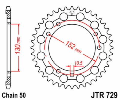 Couronne 46 dents acier standard 729 - 530 JT Sprockets | CAGIVA ELEFANT 900, CAGIVA GRAND CANYON 900