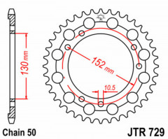 Couronne 46 dents acier standard 729 - 530 JT Sprockets | CAGIVA ELEFANT 900, CAGIVA GRAND CANYON 900