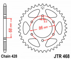 Couronne 46 dents acier standard 468 - 428 JT Sprockets | KAWASAKI ELIMINATOR BN 125