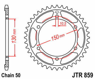 Couronne 46 Dents Standard 859 - 530 JT Sprockets | Moto, Motoneige YAMAHA