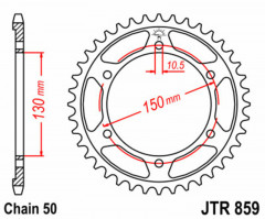 Couronne 46 Dents Standard 859 - 530 JT Sprockets | Moto, Motoneige YAMAHA
