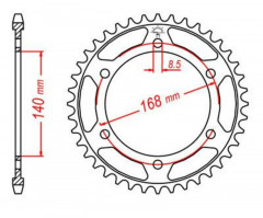 Couronne 47 dents acier standard 6 - 525 JT Sprockets | BMW F GS 800, BMW F R ABS 800