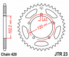 Couronne 47 dents acier standard 23 - 420 JT Sprockets | APRILIA RS 50, APRILIA TUONO 50
