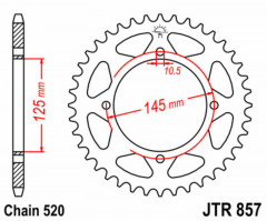 Couronne 47 Dents Standard 857 - 520 JT Sprockets | Moto, Motocross, Quad YAMAHA, MZ