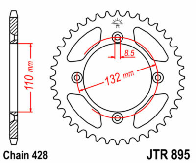 Couronne 49 Dents Standard 895 - 428 JT Sprockets | Motocross KTM, HUSQVARNA