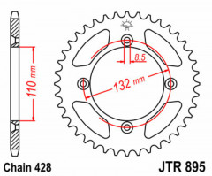 Couronne 49 Dents Standard 895 - 428 JT Sprockets | Motocross KTM, HUSQVARNA