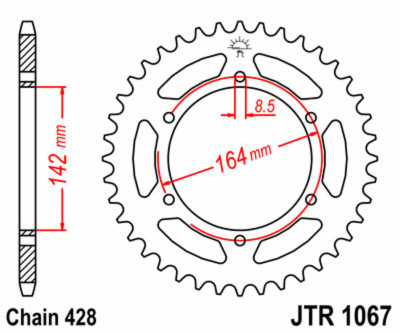 Couronne 52 Dents Standard 1067 - 428 JT Sprockets | Moto HYOSUNG