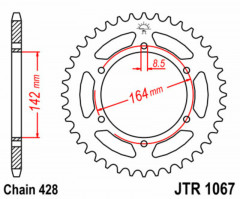 Couronne 52 Dents Standard 1067 - 428 JT Sprockets | Moto HYOSUNG
