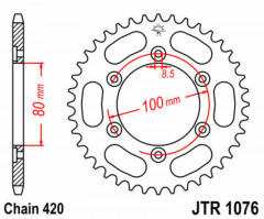 Couronne 52 dents acier standard 1076 - 420 JT Sprockets | RIEJU SPIKE 50, RIEJU TANGOO 50