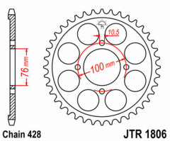 Couronne 56 dents acier standard 1806 - 428 JT Sprockets | SUZUKI RG FUN 125