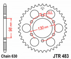 Couronne 35 dents acier standard 483 - 630 JT Sprockets | KAWASAKI Z 900