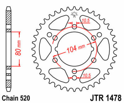 Couronne Standard 40 Dents JT Sprockets | Quad, Moto KAWASAKI, SUZUKI, POLARIS