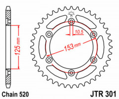 Couronne 40 dents acier standard 301 - 520 JT Sprockets | HONDA CRF L 250