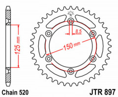 Couronne Standard 40 Dents JT Sprockets | Motocross, Moto, Quad KTM, HUSQVARNA, HUSABERG